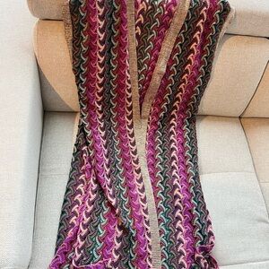 Colorful Knit metallic coverup kimono